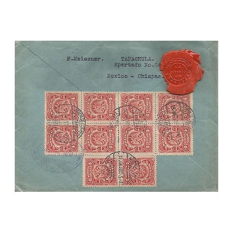 G)1909 MEXICO, MULTIPLE COAT OF ARMS OF 1903, WAS SEAL AT THE BACK, CERTIFICATED