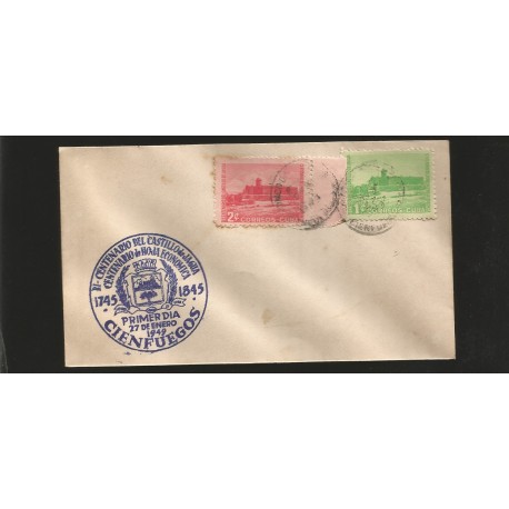 E)1949 CARIBBEAN, JAGUA CASTLE CIENFUEGOS, 433, 434, A152, FDC