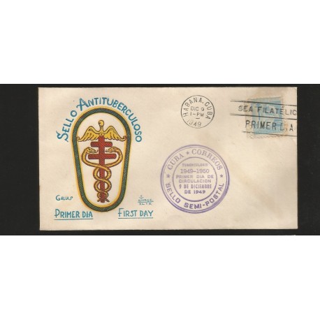 E)1949 CARIBBEAN, TB SEALS, AS PT4—PT7, FDC