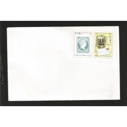 E)1995 CARIBBEAN, FIRST CUBAN POSTAGE STAMP 140TH ANNIV. 3637 A982, ORNAMENTAL LETTER DROP, ENVELOPE, 3638 A982, OLD MAIL BOX