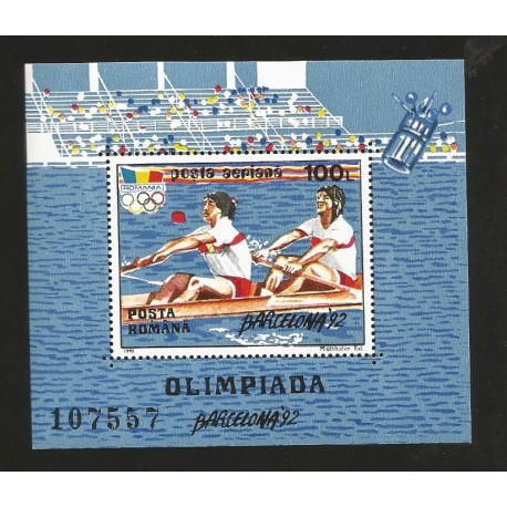 E)1992 ROMANIA, OLYMPIC GAMES BARCELONA'92, SOUVENIR SHEET, MNH