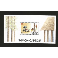 O) 1987 SAMOA, INTERNATIONAL STAMP EXHIBITION, SOUVENIR MNH