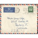 E)1960 GREAT BRITAIN, QUEEN ELIZABETH II, AIR MAIL, CIRCULATED COVER FROM OXFORD TO CALIFORNIA-USA, XF 