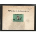 E)1964 EL SALVADOR, JOHN FITZGERALD KENNEDY, PRESIDENT, SC 750 A189, IMPERFORATED, SOUVENIR SHEET, MNH 