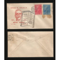 B)1948 CARIBE, MANUEL SANGUILY AND GARRITT, SC 435 A153, CENTENARY OF BIRTH MANUEL SANGUILY, PAIR OF 2, FDC