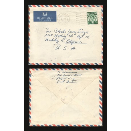 B)1963 SCOTLAND, ROYAL, QUEEN ELIZABETH, AIRMAIL, CIRCULATED COVER FROM GLASCOW-SCOTLAND TO USA, XF