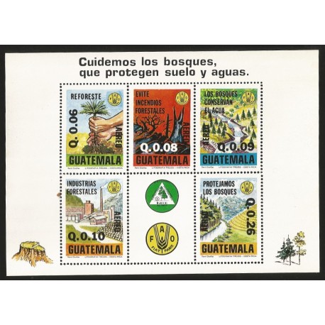 O) 1979 GUATEMALA, ECOSYSTEM -ECOLOGY, TREE- SUSTAINABLE ACTIONS FOR CARE OF FORESTS, SOUVENIR MNH