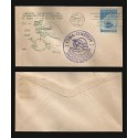 B)1949 CARIBE, FLAG, MAP, ISLAND, RECOGNITION OF CUBA'S SOVEREIGNTY, MAP OF ISLE OF PINES, SC 436 A153, FDC