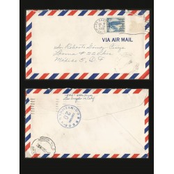 B)1955 USA, EAGLE, 4CENT BLUE, AIRMAIL, CIRCULATED COVER FROM CALIFORNIA TO MEXICO, CARTERO CANCELLATION, XF