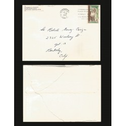 B)1964 USA, JOHN MUIR NATURALIST AND CONSERVATIONIST AND REDWOOD FOREST,CIRCULATED COVER BERKELEY, INTERNAL USED, XF