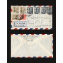 B)1940 SPAIN, DICTATOR, MILITARY, GENERAL FRANCO, STRIP OF 4, AND PAIR OF 4, CIRCULATED COVER FROM SPAIN TO MEXICO, AIRMAIL, XF