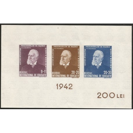 B)1942 ROMANIA, FIRST MINISTER, LAWYER, LITERARY CRITIC,TITU MAIORESCU, SC B188-B190 SP128, MNH