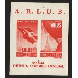 B)1945 ROMANIA, FLAG, BUILDING, FIRST GENERAL CONGRESS, ARLUS, MNH