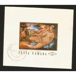 B)1971 ROMANIA, ART, RELIGION, VENUS AND AMOR, BY II BRONZINO, SC 2261 A688, MIN SHEET