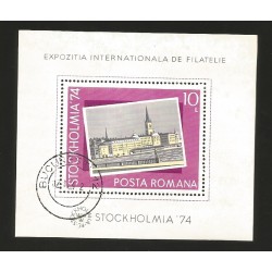 B)1974 ROMANIA, VIEW, STOCKHOLM, 74 INTERNATIONAL PHILATELIC EXHIBITION, STOCKHOLM, SC 2512 A751, MNH