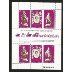 B)1953 SAMOA I SISIFO, ANCIENT, QUEEN, KINGS LION, PACIFIC PIGEON, 25TH ANNIVERSARY OF THE CORONATION ELIZABETH, MNH