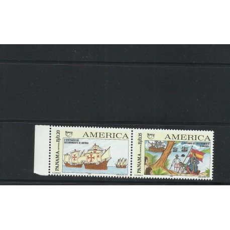 O 1992 COLOMBIA, AMERICA UPAEP, CHRISTOPHER COLUMBUS,CARABELAS-CRAFT, V CENTENNIAL DISCOVERY OF AMERICA, MNH