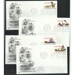 O) 1977 UNITED STATES-USA, SKILLED HANDS FOR INDEPENDENCE 1777, SET FDC