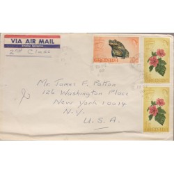 B)1968 GRENADA, ROYAL,FLOWERS, HIBISCUS AND “LA CONCEPCION" MULTIPLE, CIRCULATED COVER FROM GRENADA TO USA, AIRMAIL, XF