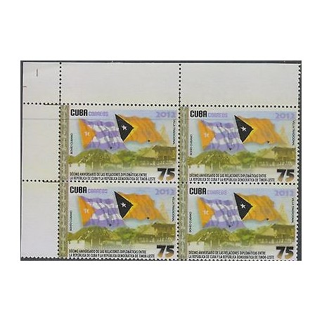 O) 2012 CARIBE, ERROR PERFORATED, FLAG, TENTH ANNIVERSARY OF DIPLOMATIC REL