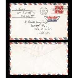 B)1962 USA, AIRPLANE, AIRMAIL, CIRCULATED COVER FROM USA - N.Y TO MEXICO, XF