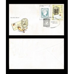 B)1995 CARIBE, COLONIAL MAILBOX, FIRST CUBAN POSTAGE STAMP, 140TH ANNIV. FDC
