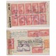 O) 1945 PANAMA, CARRIAGE OF OX - 2 CENTIMOS, HAULING SUGARCANE, MULTIPLE COVER OBVERSE AND REVERSE, XF