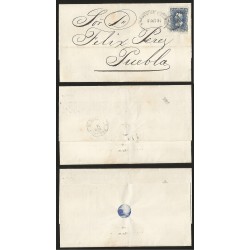 G)1881 MEXICO, 25 CTS. 4281, FRANCO EN CORDOBA OVAL CANC., MUTE CANC., CIRCULATED COVER TO PUEBLA, XF