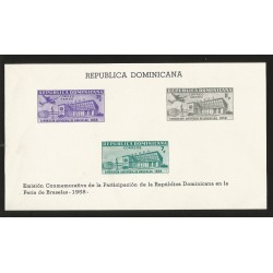 B)1958 DOMINICAN REPUBLIC, AIRPLANE, BRUSELA UNIVERSAL EXHIBITION, XF