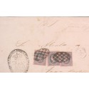 O) 1867 PUERTO RICO, 1/2 REAL PLATA F.-ISABEL II,JUDICIARY LETTER, WITH VIOLET ROSE, SPANISH DOMINION, XF