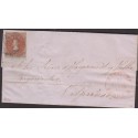 O) 1857 CHILE, 5 C. RED ON BLUISH PAPER, COMPLETE LETTER, TO VALPARAISO, 4 MARGINS USUALLY, EXTRAORDINARY CONDITION-XF