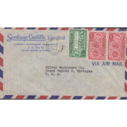 B)1960 HONDURAS, ROYAL, VIEW OF BELIZE FROM FORT GEORGE, BRITISH HONDURAS, AIRMAIL, CIRCULATED COVER FROM HONDURAS TO USA, XF