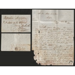 RG)1851 SPAIN, MARITIME MAIL, RED DESPATCH CDS AND VERA CRUZ ARRIVAL CDS IN BLACK ON FRONT, CIRCULATED COMPLETE LETTER