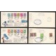G)1961 ISRAEL, COMPLETE SET OF 2 FDC, 12 ASTROLOGICAL ZODIAC SIGNS, COIN-CLOCK TOWER, REGISTERED AIRMAIL CIRCULATED FDC'S TO MEX