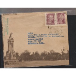 O) 1952 ARGENTINA, EVA PERON - EVITA, CIRCULATED FROM VISTA TO MATANZAS, XF