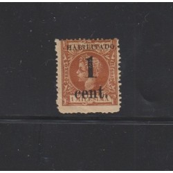 O) 1898 CARIBE, FAKE, HABILITADO 1 CENTAVO - OCCUPATION, KING ALFONSO XIII, XF