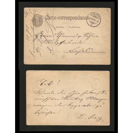 B)1878 GERMANY, 5 EMOBOSSED, CIRCULAR DATED NEUMÜNSTER CIRCULAR CANC., CIRCULATED POSTAL STATIONARY, XF