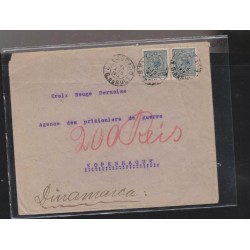O) 1919 BRAZIL, 200 REIS WATERMARKED- LIBERTY HEAD, COVER TO DENMARK, XF