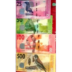 O) 2016 SEYCHELLES, PAPER MONEY-BANKNOTE CURRENCY-UNC -COMPLETE SERIES- RUPEES - RS - SLRs