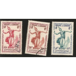 J)1952 CAMBODGE, APSARAS, MIX CONDITION, SHORT SET MNH 