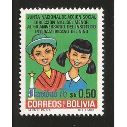 J)1977 BOLIVIA, CHRISTMAS 1976, 50TH ANNIVERSARY OF THE INTER-AMERICAN CHILDREN´S INSTITUTE, SNGLE MINT