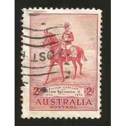 J)1935 AUSTRALIA, GEORGE V. ON HIS CARGER "ANZAC" CANCELLED, MNH 