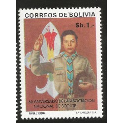 J)1976 BOLIVIA, BOLIVIAN BOY SCOUTS, 60TH ANNIVERSARY, SINGLE MINT 