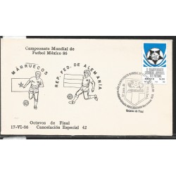 J) 1983 MEXICO, MOROCCO-FEDERAL REPUBLIC OF GERMANY, BALL, SPECIAL CANCELLATION, II WORLD YOUTH FOOTBALL CHAMPIONSHIP, FDC 
