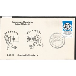 J) 1983 MEXICO, PORTUGAL-ENGLAND, BALL, SPECIAL CANCELLATION, II WORLD YOUTH FOOTBALL CHAMPIONSHIP, FDC 