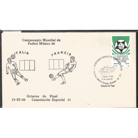 J) 1983 MEXICO, ITALY-FRANCE, BALL, SPECIAL CANCELLATION, II WORLD YOUTH FOOTBALL CHAMPIONSHIP, FDC 