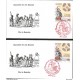 J) 1987 MEXICO, V CENTENARY OF THE ENCOUNTER OF TWO WORLDS, BOAT, SET OF 2 FDC 