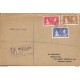 J) 1937 GREAT BRITAIN, MULTIPLE STAMPS, REGISTERED, AIRMAIL, CIRCULATED COVER, TO CANADA 
