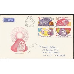 J) 1972 CZECHOSLOVAKIA, INTERKOSMOS, COPERNICUS, ILLUSTRATED PEOPLE, AIRMAIL, CIRCULATED COVER