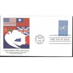 J) 1995 UNITED STATES, 50TH ANNIVERSARY OF THE UNITED NATIONS, MANY NATIONS WORKING TOWARD A SINGLE GOAL